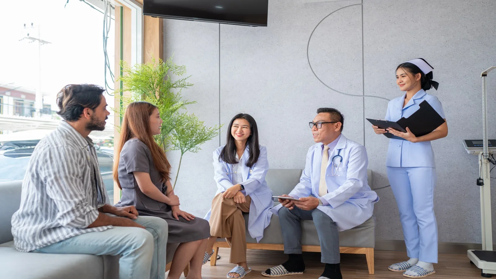 Medical practice reception and patient records