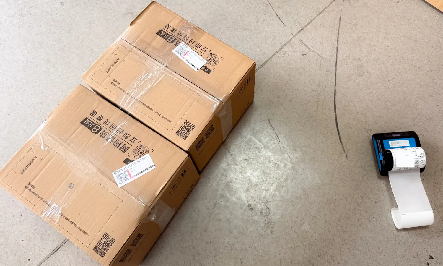 Cartons and a label printer, where a retailer chargeback starts