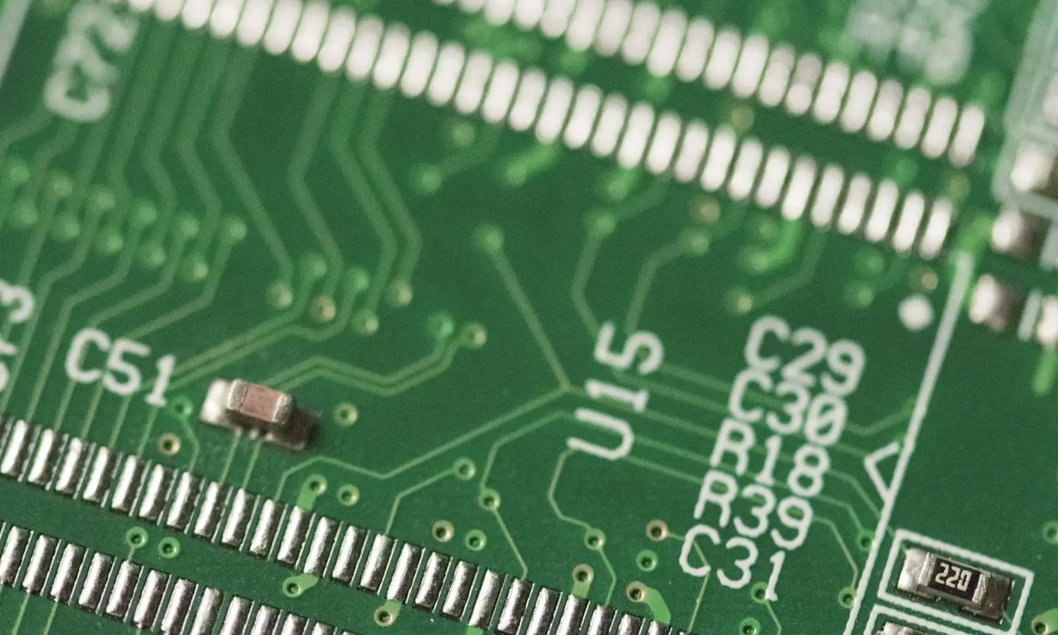 A circuit board up close, the industry everyone here builds around